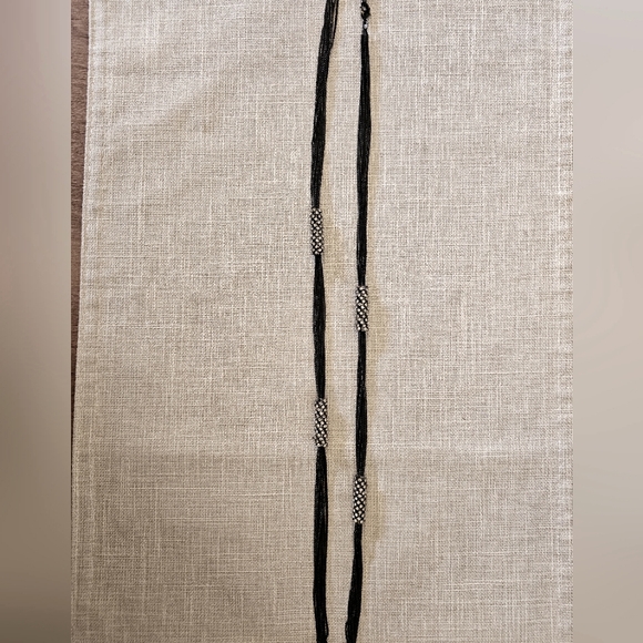 Black chain amd diamond charm necklce - Picture 1 of 2